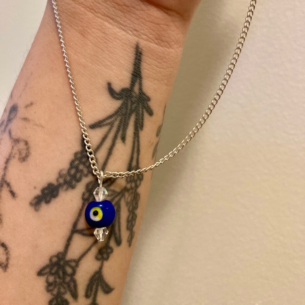 Vintage Evil Eye Silver Necklace